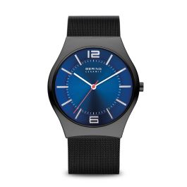 Bering Men's Ceramic Watch - Black with Blue Dial