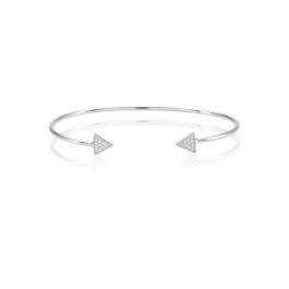 Sif Jakobs Panzano Bangle - Silver with White Zirconia