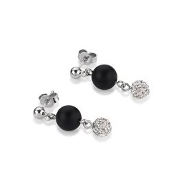 Coeur De Lion Onyx and Crystal Pavé Stud Earrings