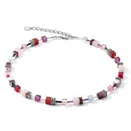 Coeur De Lion GeoCUBE Necklace - Crystals and Gemstones Red Purple