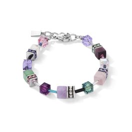 Coeur De Lion GeoCUBE Bracelet - Crystals and Gemstones Lilac-Green