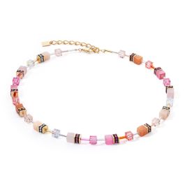 Coeur De Lion GeoCUBE Iconic Precious Necklace - Rose Orange