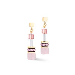Coeur De Lion GeoCUBE Iconic Precious Earrings - Rose Orange