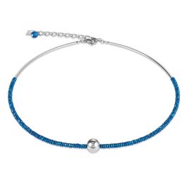 Coeur De Lion Hematite Blue and Stainless Steel Necklace