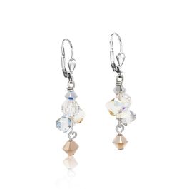 Coeur De Lion Rose Gold and Silver Crystal Earrings