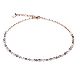 Coeur De Lion Stainless Steel Rose and Grey Necklace