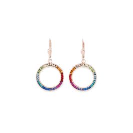Coeur De Lion Rose Gold and Rainbow Pierced Earrings