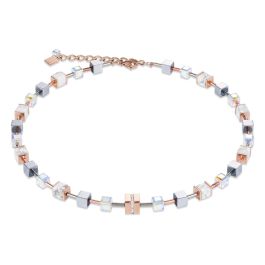 Coeur De Lion White Crystal and Howlite GEOCUBE Necklace in Rose Gold