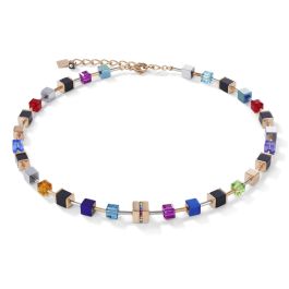 Coeur De Lion GeoCUBE Necklace - Crystal and Multicolour Onyx