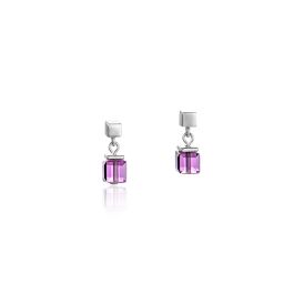Coeur De Lion GeoCUBE Earrings - Crystal Amethyst