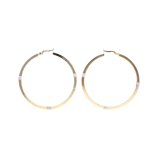 14ct Yellow And White Gold Large Hoop Earrings