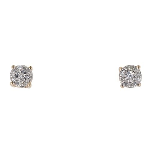 9ct Yellow Gold 0.06cts Diamond Stud Earrings by Anya Belle
