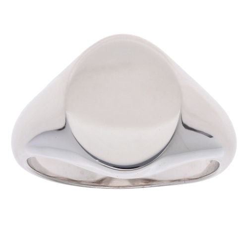 Silver Plain Oval Signet Ring By Icesia Gents