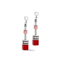 Coeur De Lion GeoCUBE Earrings - Iconic Red