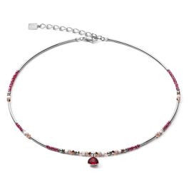 Coeur De Lion Necklace - Pink and Red with Triangle Pendant