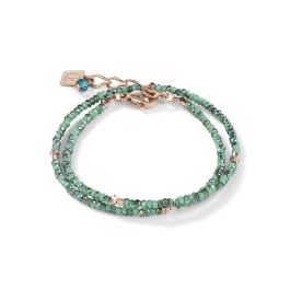 Coeur De Lion Crystal Rose and Petrol Wrap-around Bracelet