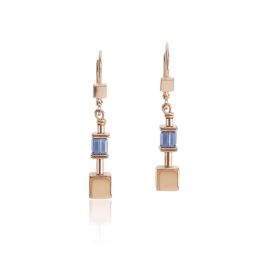 Coeur De Lion GeoCUBE Earrings - Rose and Blue