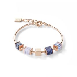 Coeur De Lion GeoCUBE and Chain Bracelet - Rose and Blue