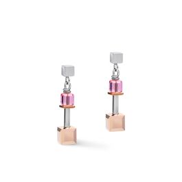 Coeur De Lion GeoCUBE Drop Earrings - Multicolour Art Nouveau