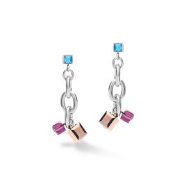 Coeur De Lion Chunky Chain Earrings - Multicolour Art Nouveau