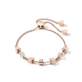 Coeur De Lion GeoCUBE Chain Bracelet - Pink Aventurine Rose Gold Peach
