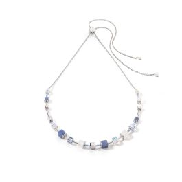 Coeur De Lion GeoCUBE Precious Slider Necklace - Silver Blue