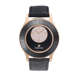 Swarovski Octea Classica Asymmetric Watch, Black Rose Gold