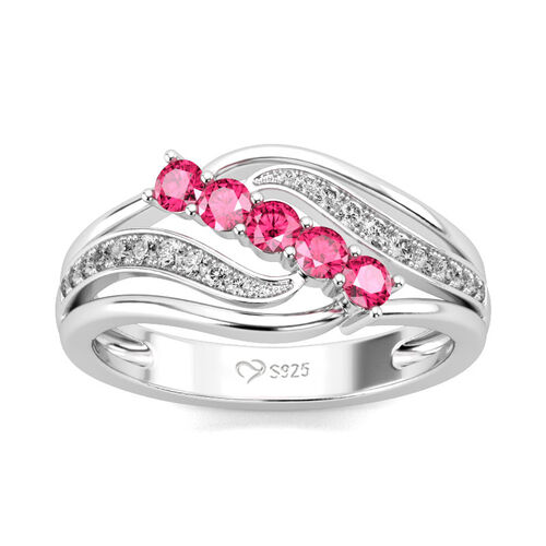 Jeulia Intertwined Round Cut Sterling Silver Ring