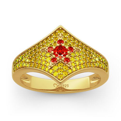 Jeulia "Twinkle Little Star" Sterling Silver Ring