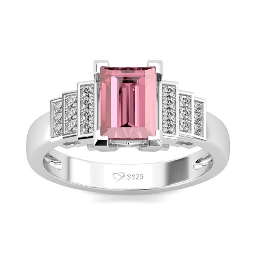 Jeulia Classic Emerald Cut Sterling Silver Ring