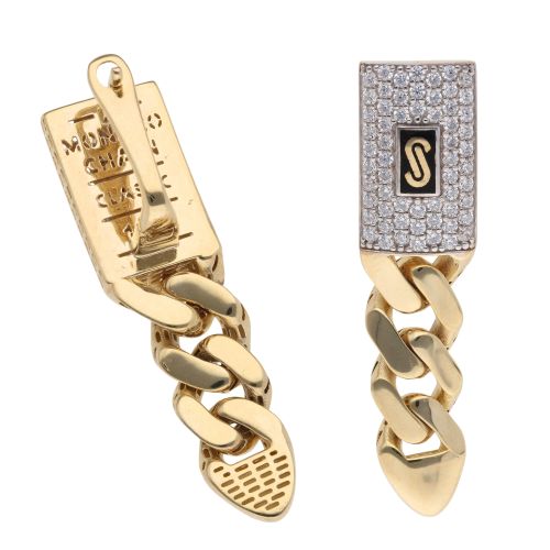 14ct Yellow Gold Monaco Classic Cubic Zirconia Pave Drop Earrings