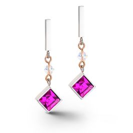 Coeur De Lion Brilliant Square Precious Earrings - Multicolour Vintage
