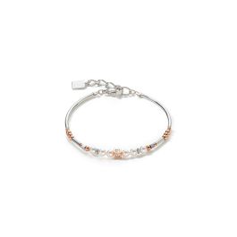 Coeur De Lion Brilliant Square Layer Pearl Bracelet - Silver Rose Gold