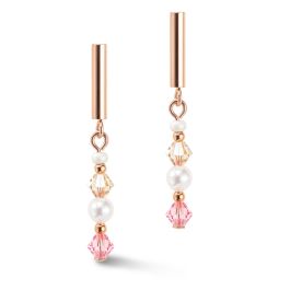 Coeur De Lion Princess Pearls Earrings - Rose Gold and Light Rose