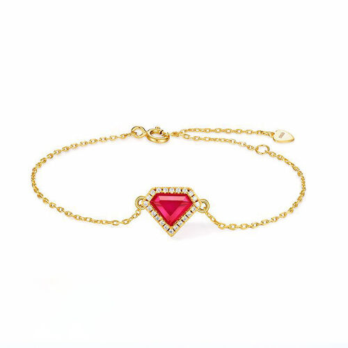 Jeulia Single Stone Sterling Silver Bracelet