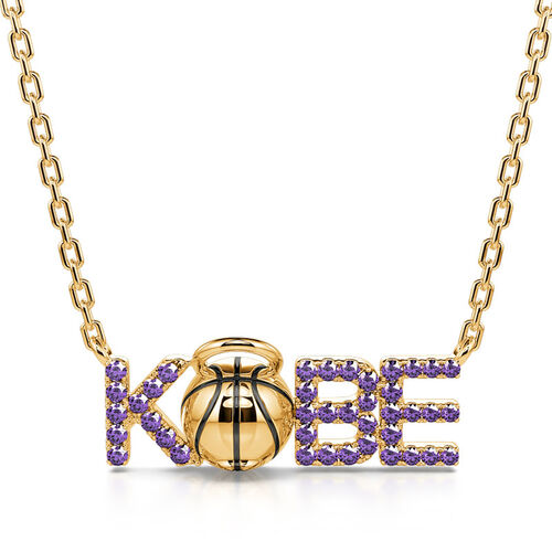 Jeulia "Black Mamba" Sterling Silver Basketball Necklace