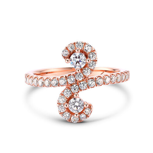 Jeulia Two Stone Round Cut Sterling Silver Ring