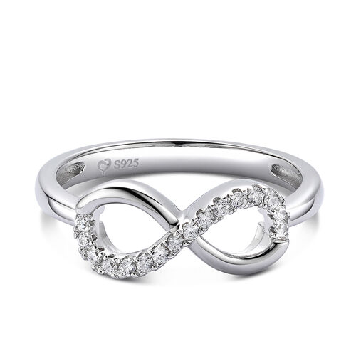 Jeulia "Infinity Love" Round Cut Sterling Silver Ring