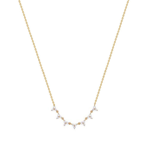 Jeulia "A Little Sparkle" Simple Round Cut Sterling Silver Necklace