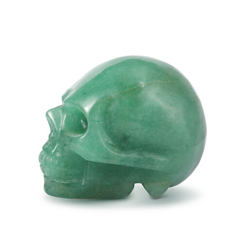 Jeulia "Abundance & Harmony" Natural Green Aventurine Skull Crystal Carving
