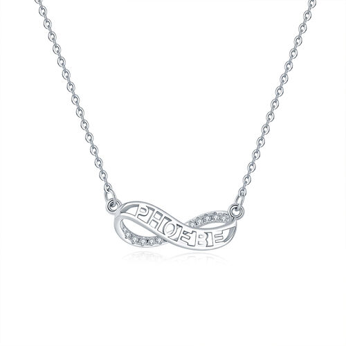 Jeulia "Everlasting Love" Personalized Sterling Silver Necklace