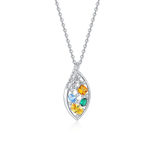 Jeulia "Blossom" Personalized Sterling Silver Necklace