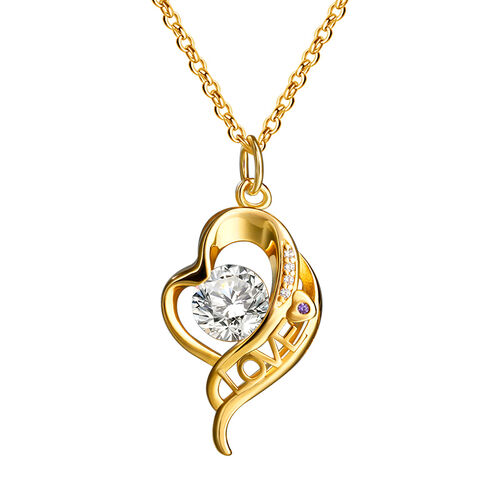 Jeulia "Love Is All Around" Personalized Sterling Silver Necklace