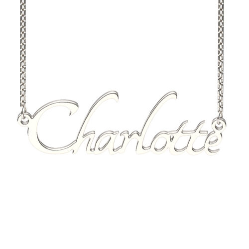 Jeulia Silver Tangerine Style Name Necklace