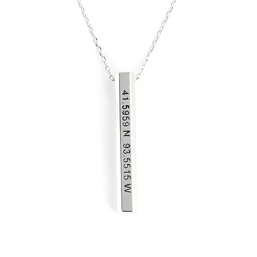 Jeulia "Love Story" Long 3D Bar Necklace