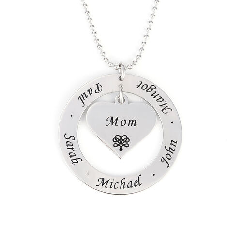 Jeulia Engraved Necklace Sterling Silver