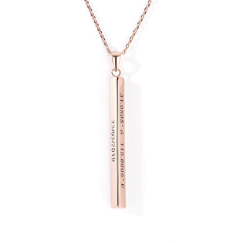Jeulia "Our Destiny" Vertical 3D Bar Necklace