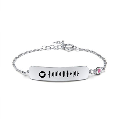 Jeulia Scannable Spotify Code Stainless Steel Bracelet With Birthstone