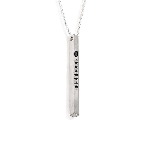 Jeulia Scannable Spotify Code Vertical Bar Stainless Steel Necklace