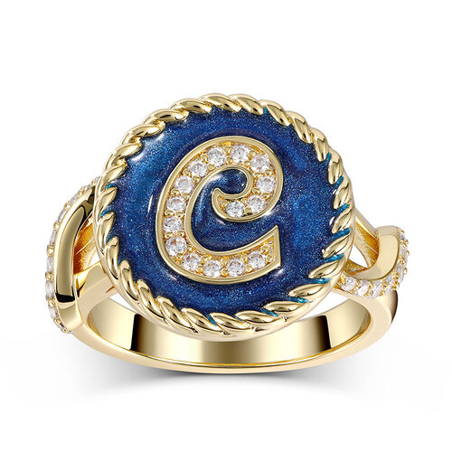 Jeulia "Unique You" Personalized Sterling Silver Ring